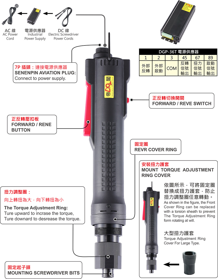 大型工业级精密无刷电动起子