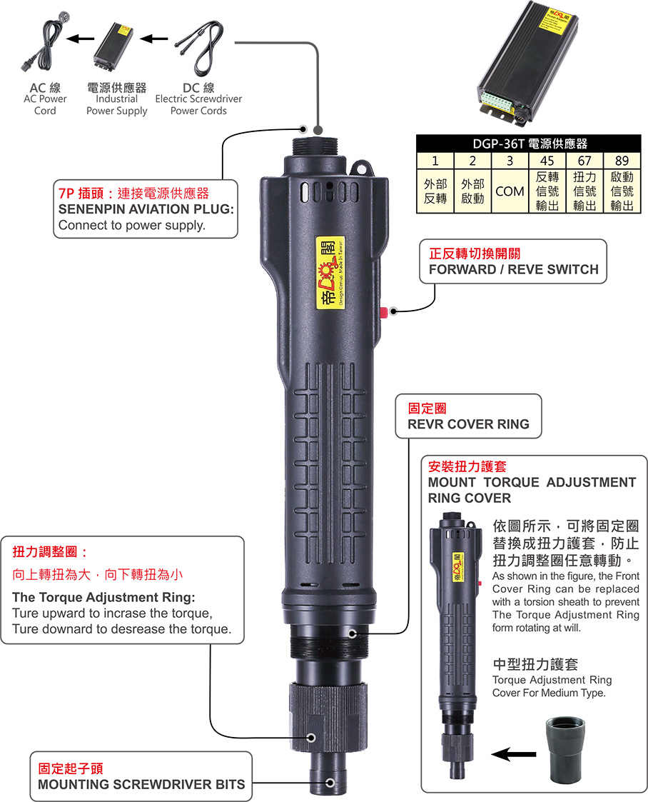 中大型下压式工业级精密无刷电动起子